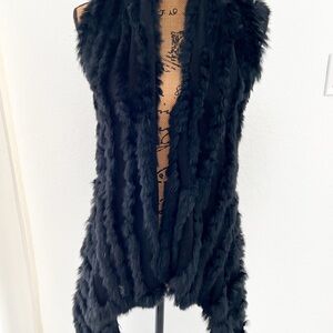Black Real Fur Vest